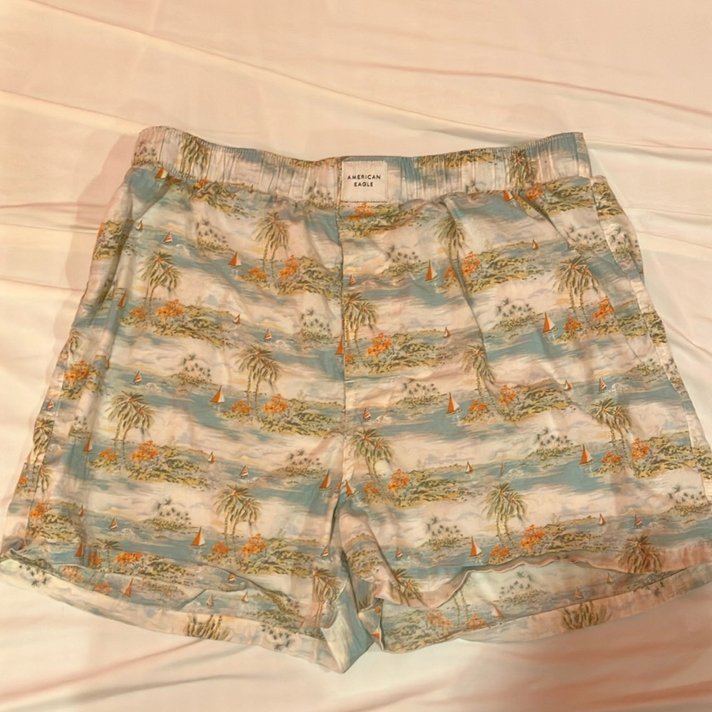 American Eagle Outfitters Tropical Print Boxers - Blue and Orange